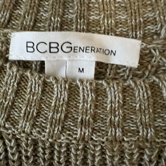 BCBGeneration Shredded Edgy Distressed Sweater Tan Brown Marled Womens size M - Picture 7 of 7